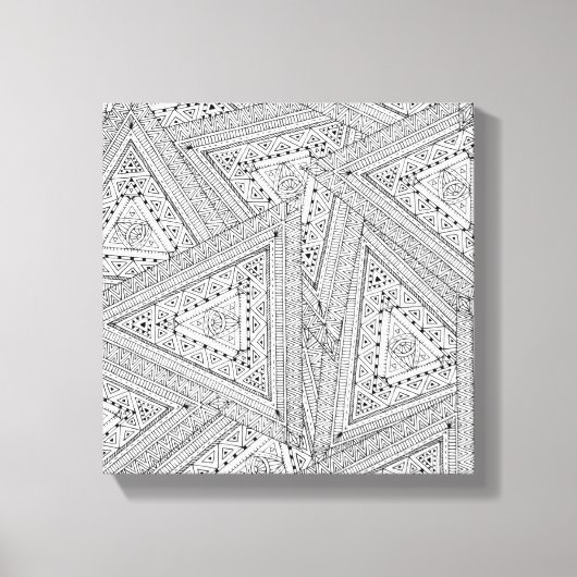 Tribal Doodle 2 Canvas Afdruk (Voorkant)