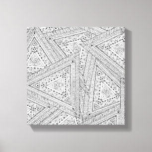 Tribal Doodle 2 Canvas Afdruk