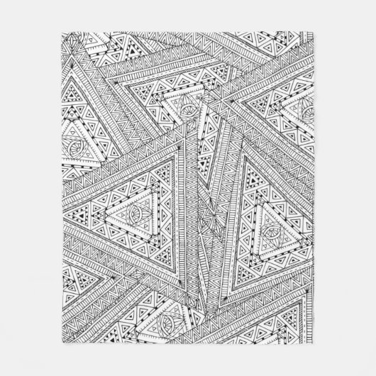 Tribal Doodle 2 Fleece Deken (Voorkant)