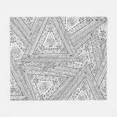 Tribal Doodle 2 Fleece Deken (Voorkant (Horizontaal))