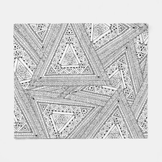 Tribal Doodle 2 Fleece Deken (Voorkant (Horizontaal))