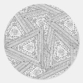 Tribal Doodle 2 Ronde Sticker (Voorkant)