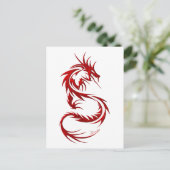 Tribal Dragon Briefkaart (Staand voorkant)