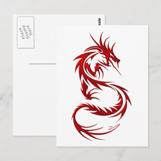 Tribal Dragon Briefkaart (Voorkant / Achterkant)