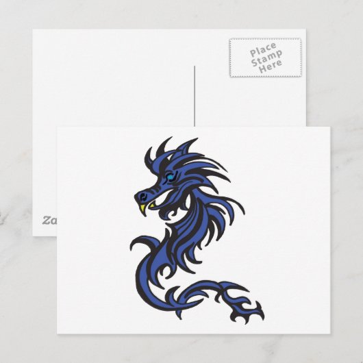 Tribal Dragon Briefkaart (Voorkant / Achterkant)