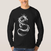 Tribal Dragon Long Sleeve Black T shirt (Voorkant)
