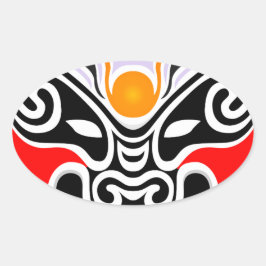 Tribal Dragon Mask Ovale Sticker