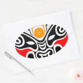 Tribal Dragon Mask Ovale Sticker (Envelop)