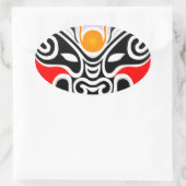 Tribal Dragon Mask Ovale Sticker (Tas)