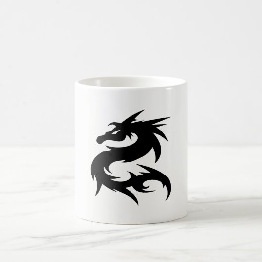 Tribal Dragon Silhouette Koffiemok (Center)