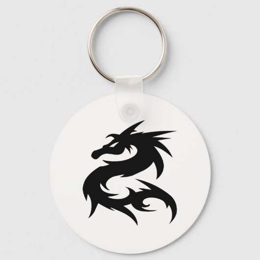 Tribal Dragon Silhouette Sleutelhanger (Voorkant)