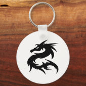 Tribal Dragon Silhouette Sleutelhanger (Voorkant)