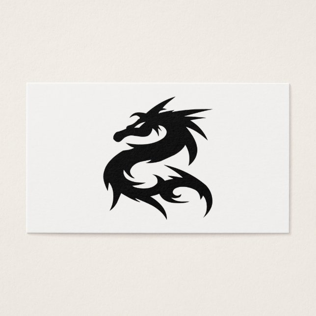 Tribal Dragon Silhouette Visitekaartje (Voorkant)