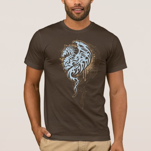 Tribal Dragon Wings, bruin T-shirt (Voorkant)