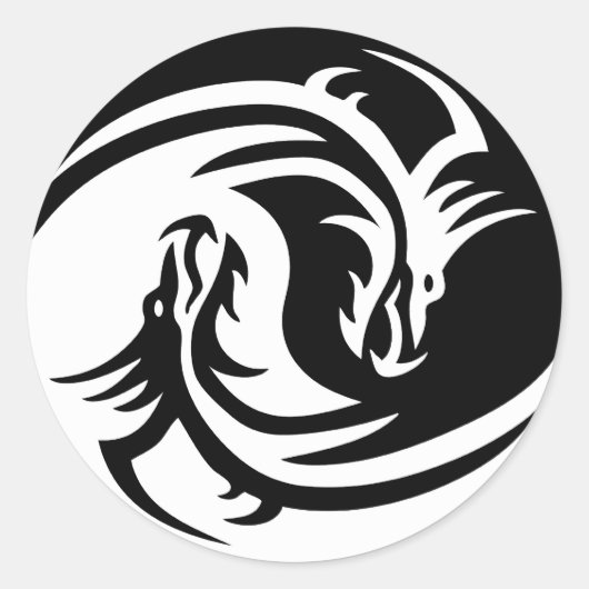 Tribal Dragon Yin Yang Sticker (Voorkant)