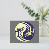 Tribal Dragons Yin Yang () Briefkaart (Staand voorkant)
