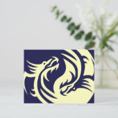Tribal Dragons Yin Yang () Briefkaart (Staand voorkant)