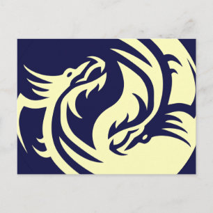 Tribal Dragons Yin Yang () Briefkaart