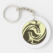 Tribal Dragons Yin Yang - ee Cummings Quote Sleutelhanger (Voorkant)