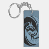 Tribal Dragons Yin Yang - ee Cummings Quote Sleutelhanger (Voorkant Links)