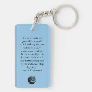 Tribal Dragons Yin Yang - ee Cummings Quote Sleutelhanger