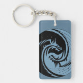 Tribal Dragons Yin Yang - ee Cummings Quote Sleutelhanger (Voorkant)