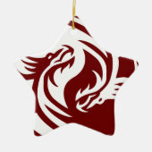 Tribal Dragons Yin Yang () Keramisch Ornament (Voorkant)