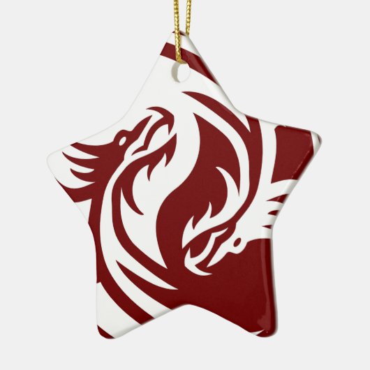 Tribal Dragons Yin Yang () Keramisch Ornament (Links)
