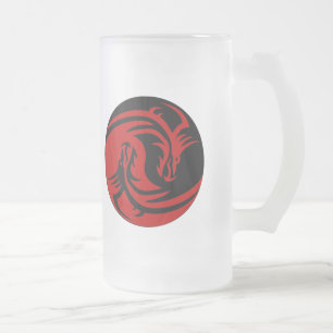Tribal Dragons Yin Yang (pas het aan!) Matglas Bierpul