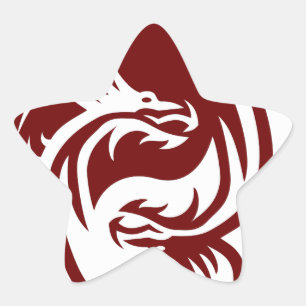 Tribal Dragons Yin Yang () Ster Sticker