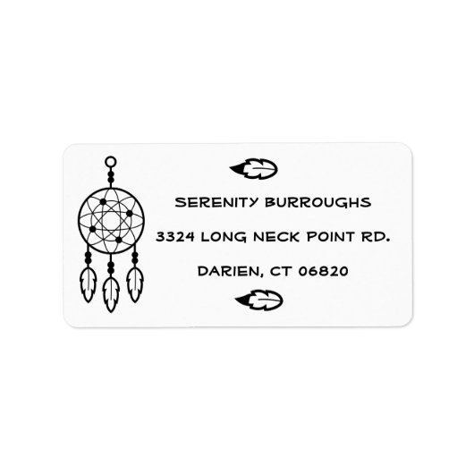 Tribal Dream Catcher Boho Feathers Native American Etiket (Voorkant)