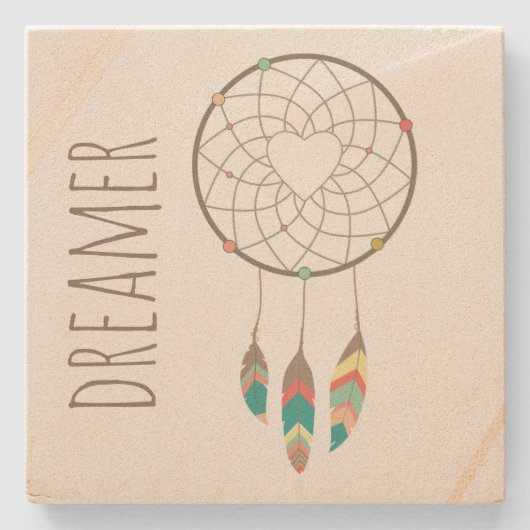 Tribal Dream Catcher Stone Onderzetter (Voorkant)