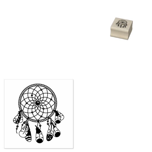 Tribal Dreamcatcher Boho 1x1 Rubberstempel (Gestempeld)