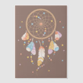Tribal Dreamcatcher Boho Baby Brown Insert Vellum Uitnodigingen (Voorkant)