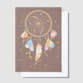 Tribal Dreamcatcher Boho Baby Brown Insert Vellum Uitnodigingen (Offset)