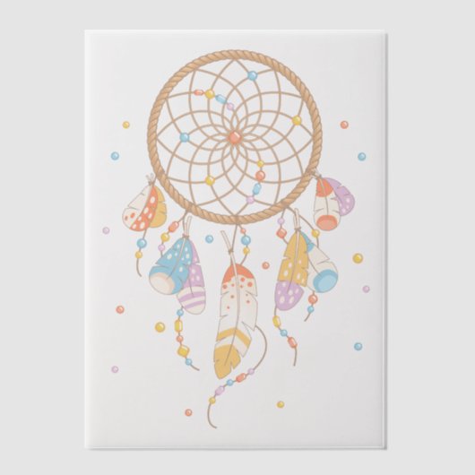 Tribal Dreamcatcher Boho Baby Insert Vellum Uitnodigingen (Voorkant)