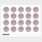 Tribal Dreamcatcher Boho Baby Paarse Ronde Sticker (Vel)