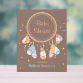 Tribal Dreamcatcher Boho Baby shower Bruin Acryl Bord (Neutraal)