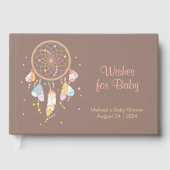 Tribal Dreamcatcher Boho Baby shower Bruin Gastenboek (Voorkant)