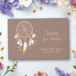 Tribal Dreamcatcher Boho Baby shower Bruin Gastenboek