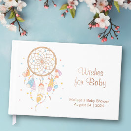 Tribal Dreamcatcher Boho Baby shower Folie Wit Gastenboek