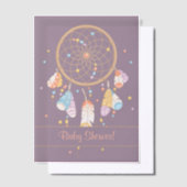 Tribal Dreamcatcher Boho Baby shower Paarse Insert Vellum Uitnodigingen (Offset)