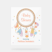 Tribal Dreamcatcher Boho Baby shower Wit Acryl Bord (Voorkant)