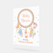 Tribal Dreamcatcher Boho Baby shower Wit Acryl Bord (Hoek)