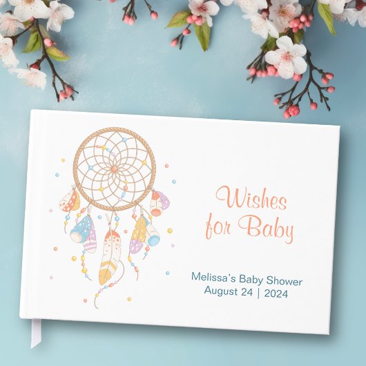Tribal Dreamcatcher Boho Baby shower Wit Gastenboek