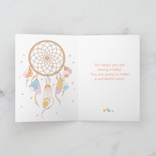 Tribal Dreamcatcher Boho having Baby Brown 2 Kaart (Binnen)