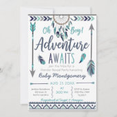 Tribal Dreamcatcher Boy Baby Shower Invitation Kaart (Voorkant)