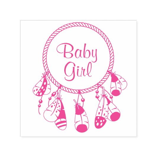 Tribal Dreamweaver Boho Baby Girl Zelfinktende Stempel (Design)
