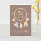 Tribal Dreamweaver Boho Brown met Baby Kaart (Gele Bloem)