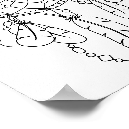 Tribal Dreamweaver Boho Coloring Page Poster (Hoek)